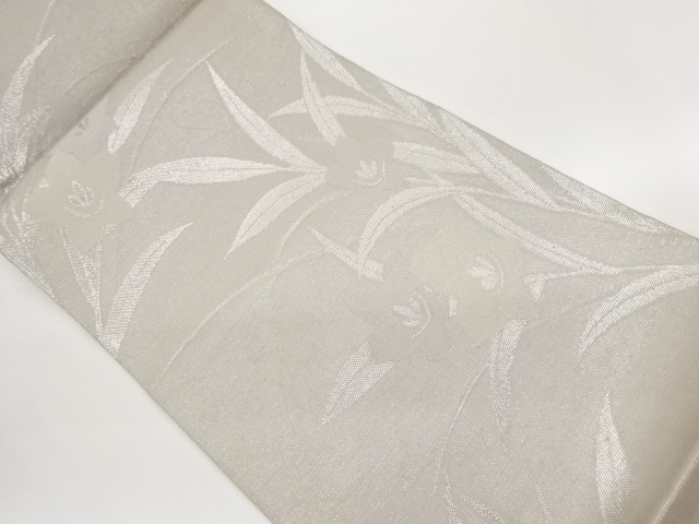 JAPANESE FUKURO OBI FOR SUMMER / WOVEN BALLOON FLOWER